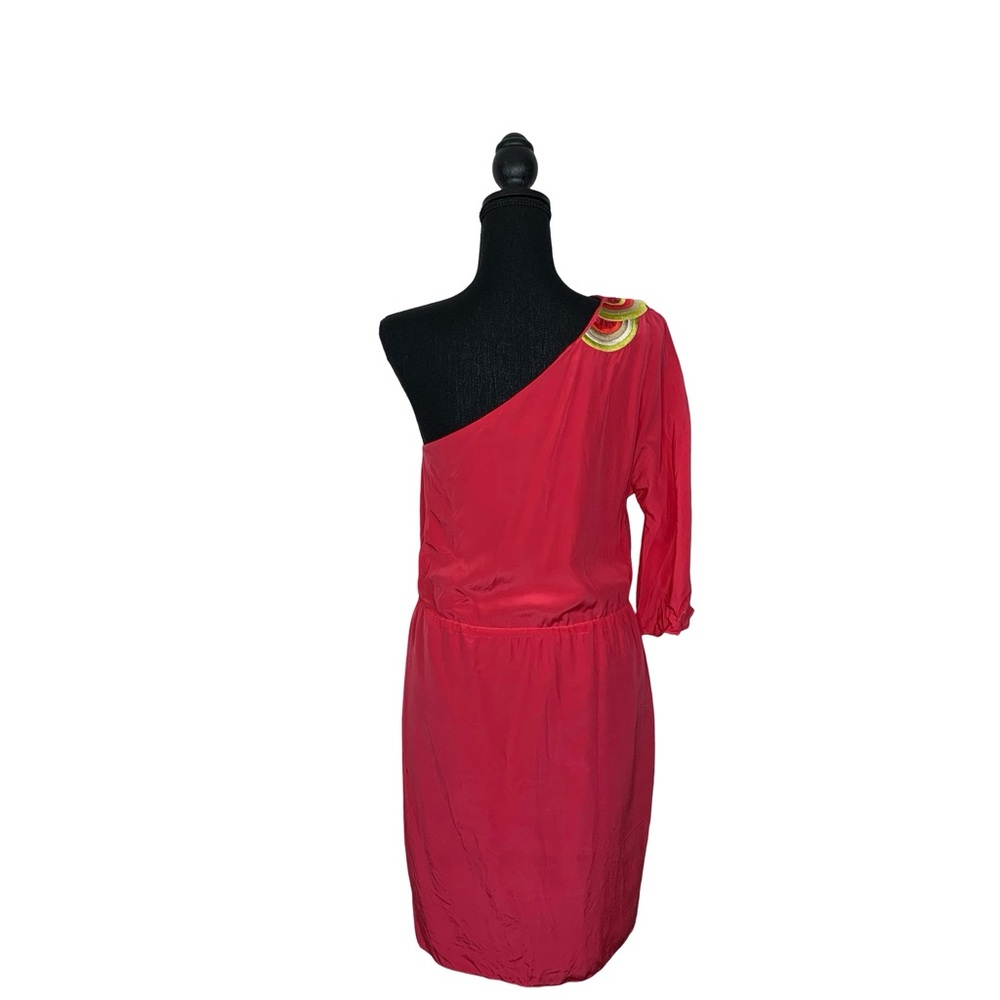 Trina Turk Pink One Shoulder Cocktail Dress - Picture 3 of 10